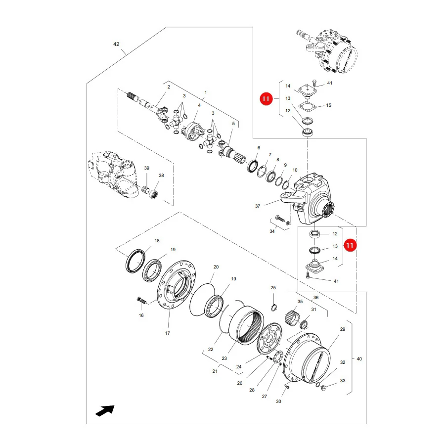 AGCO - 7330675911 - Massey Ferguson Differential-Pin-Baugruppe