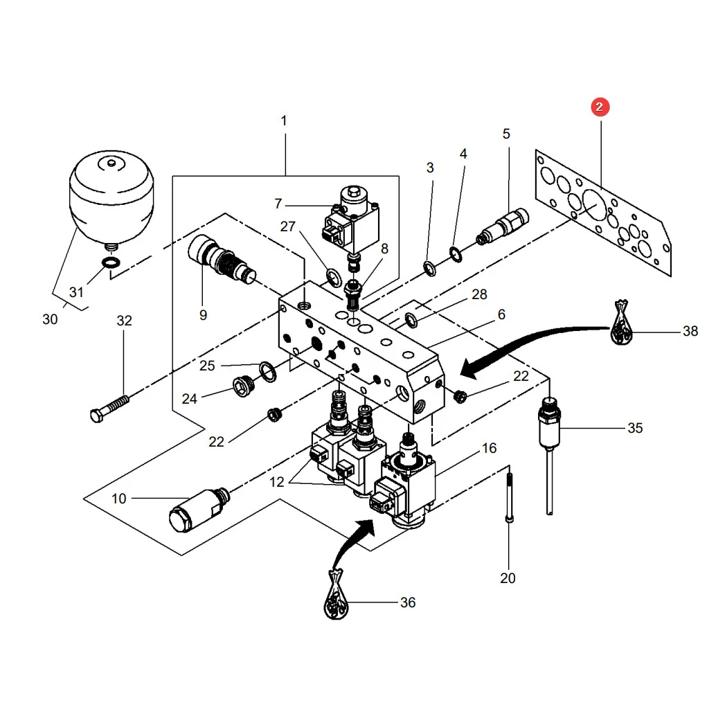 AGCO - 842100600010 -  Massey Ferguson Ventilblock Flachdichtung