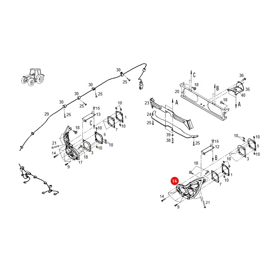 AGCO - 931502020320 - Lichtträger Fendt