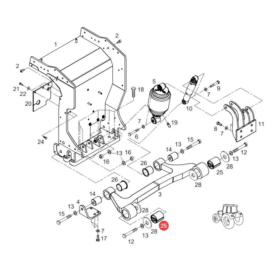 AGCO - 931502200260 - Fendt Kabinen-Metall-Gummi-Buchse