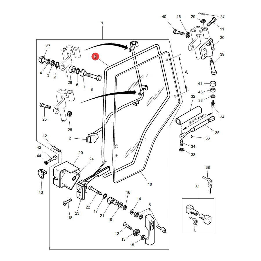 AGCO - ACP0305660 - Fahrerhaustürdichtung Massey Ferguson