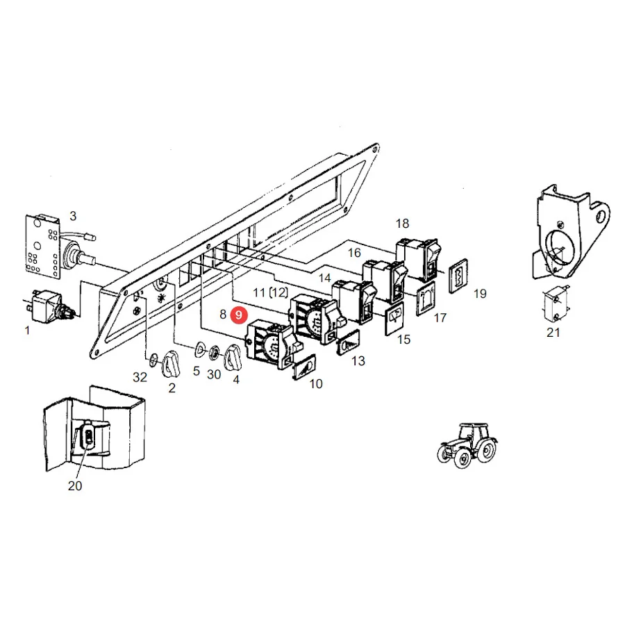 AGCO - ACP0482240 - Arbeitsscheinwerfer-Schalter Fendt