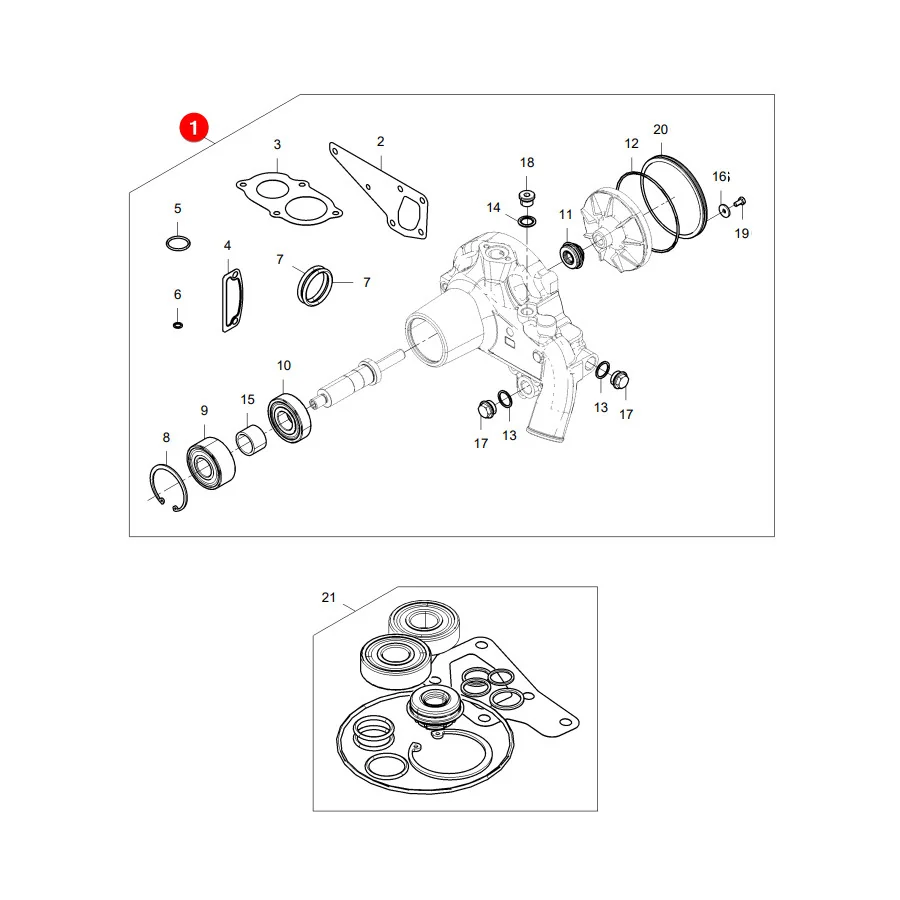AGCO - ACP055583C - Massey Ferguson Wasserpumpensatz