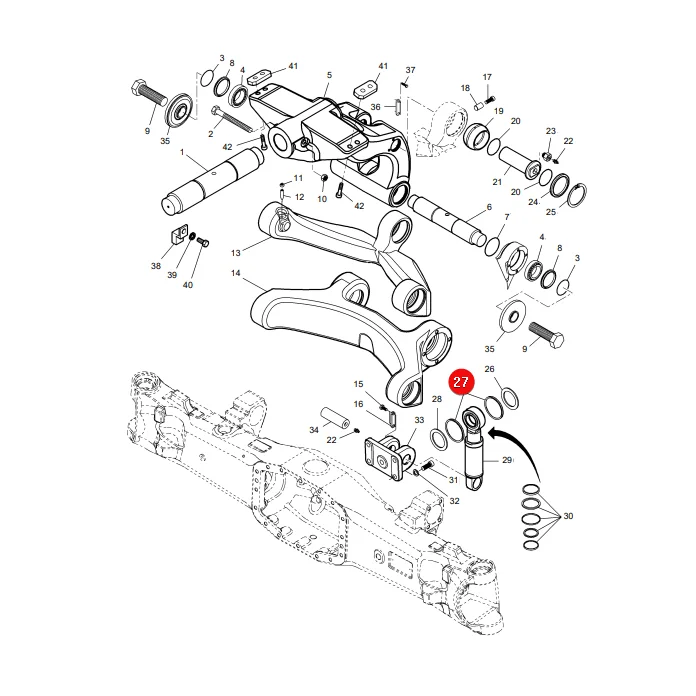 AGCO - ACV0078690 - Vorderachsgleitring Massey Ferguson