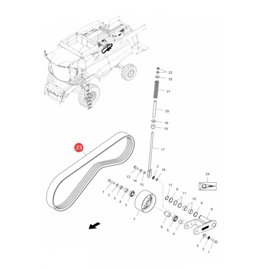AGCO - ACW0365210 - Mehrrippen-Keilriemen 4PK x 2425 Massey Ferguson
