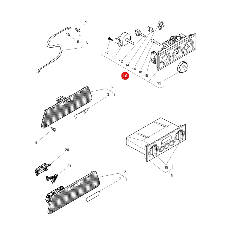 AGCO - ACW2146360 - Bedienfeld der Klimaanlage Massey Ferguson