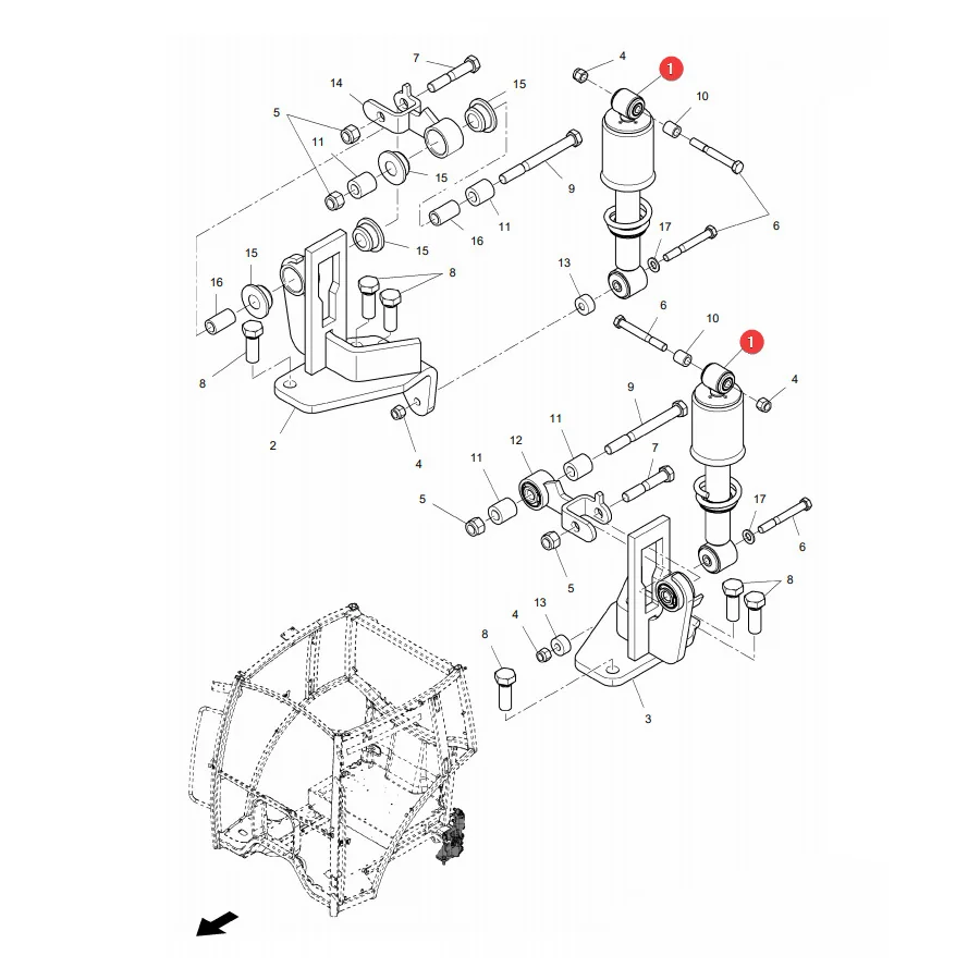 AGCO - ACW3378860 - Kabinenstoßdämpfer Massey Ferguson