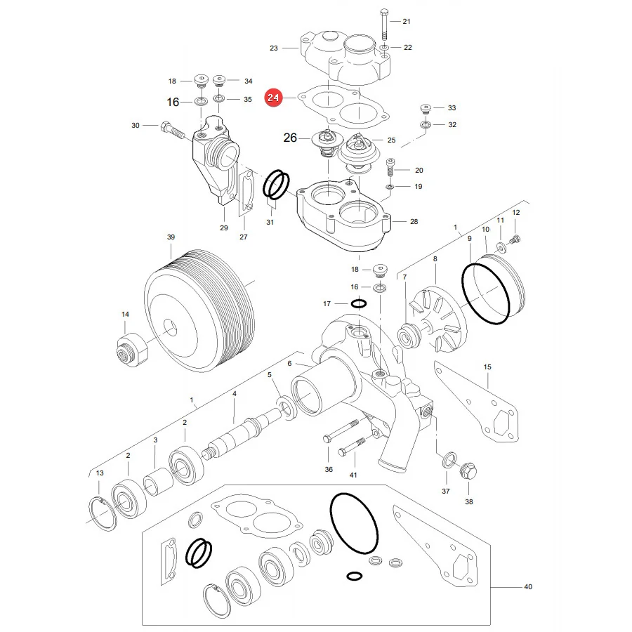 AGCO - ACX3407620 - Wasserpumpendichtung Massey Ferguson