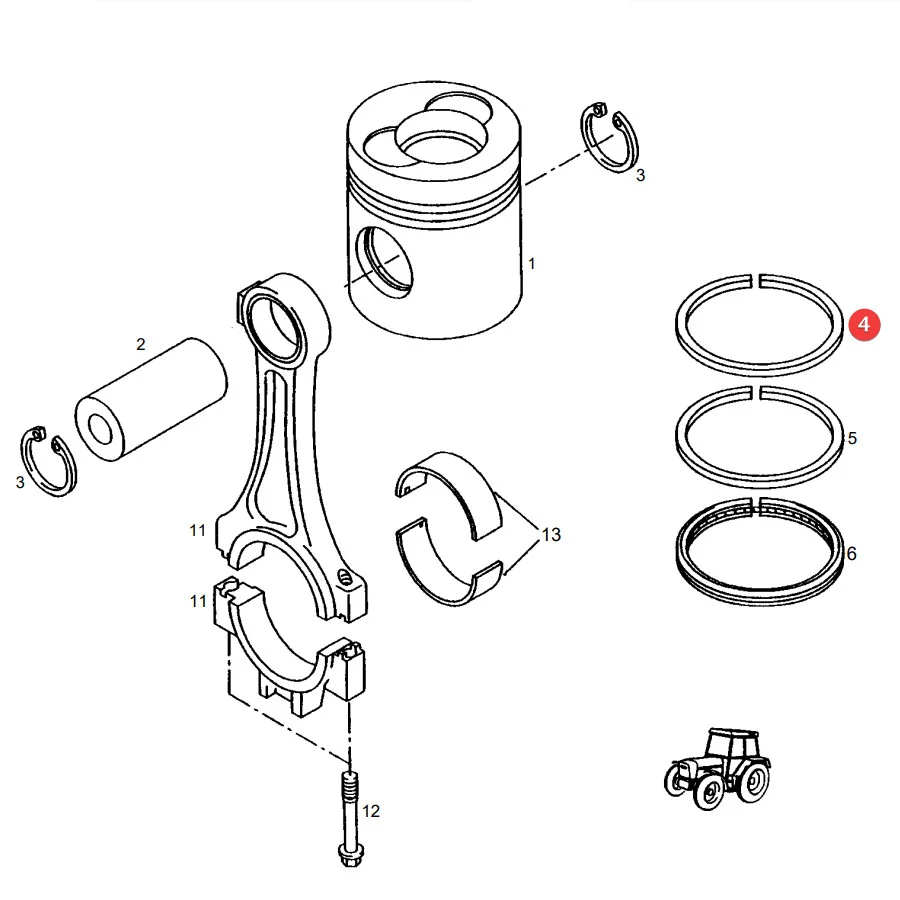 AGCO - F824200310320 - Kolbenring Fendt
