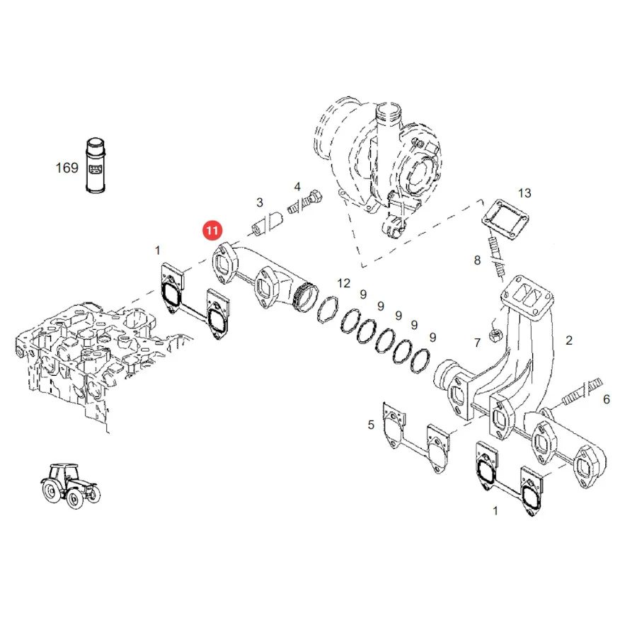 AGCO - F934201100080 - Abgasrohr Fendt