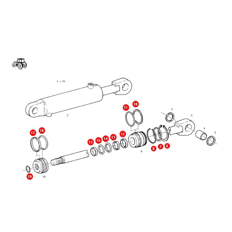 AGCO - G001990010710 - Hydraulikzylinder-Dichtungssatz Fendt