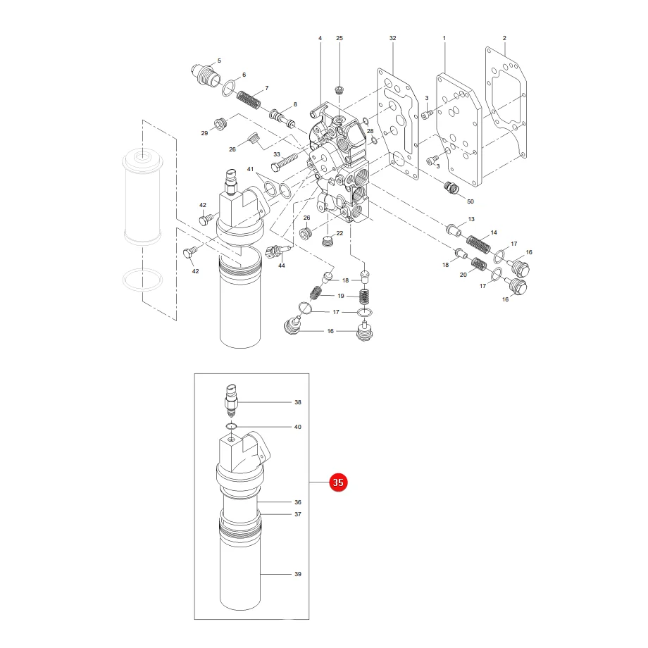 AGCO - G916100600061 - Hydraulikfilter-Kit mit Einsatz Massey Ferguson