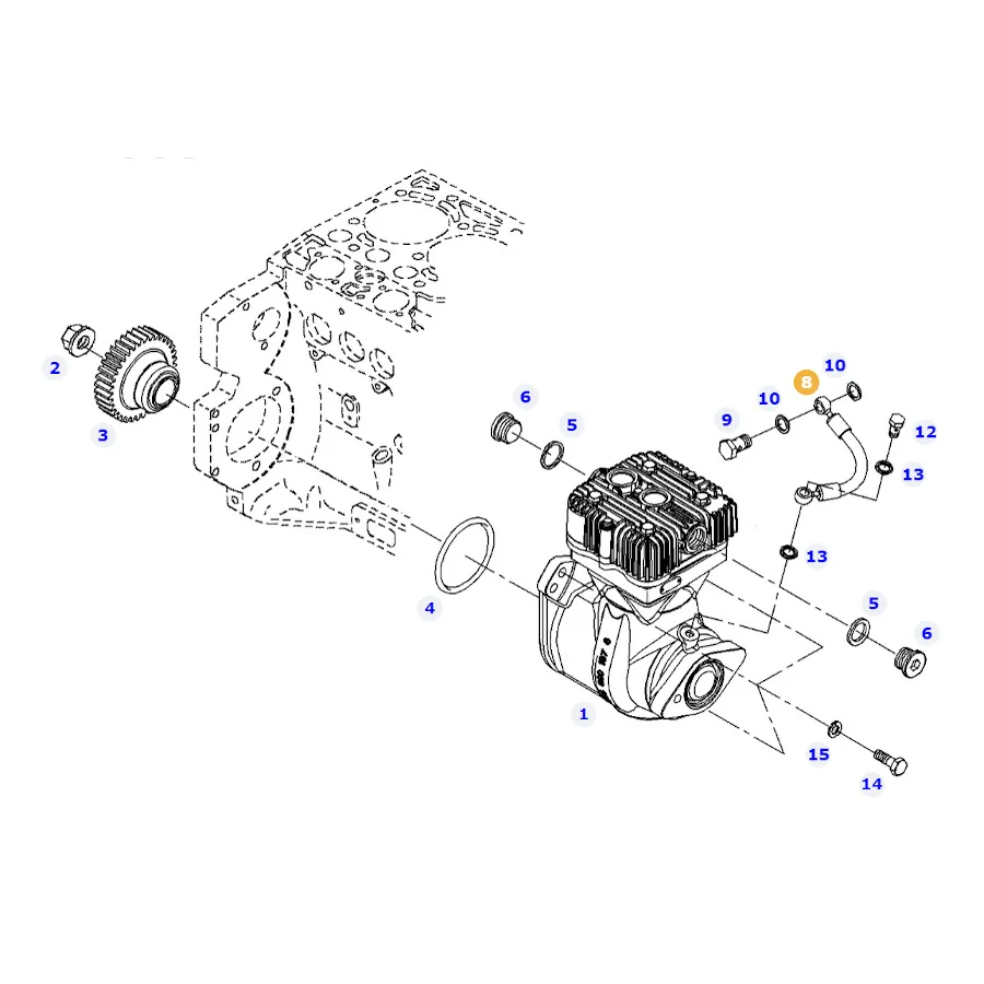 AGCO - H725880010011 - Gummischlauch für Druckluftkompressor Fendt H725880010010