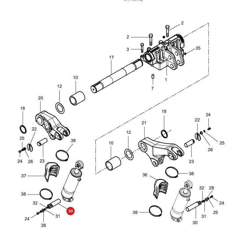 AGCO - H816860030042 - Unterlenkerbolzen Fendt Massey Ferguson