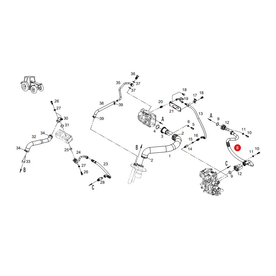 AGCO - H835950900053 - Fendt Hydraulikleitung