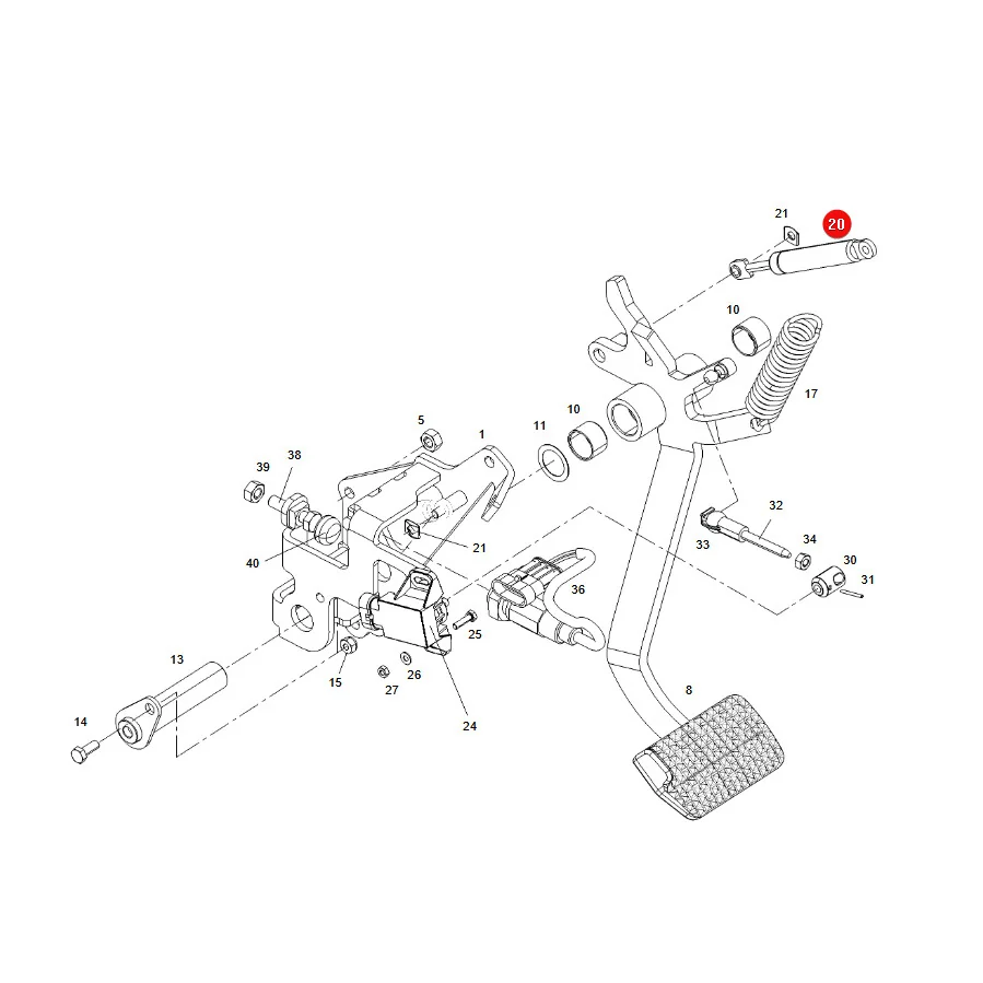 AGCO - H916201021100 - Gaspedal-Gasaktuator Fendt