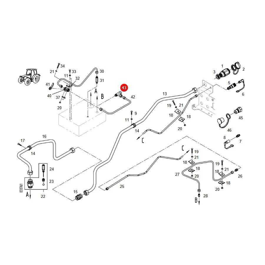 AGCO - H916961660070 - Verteilerstecker Fendt