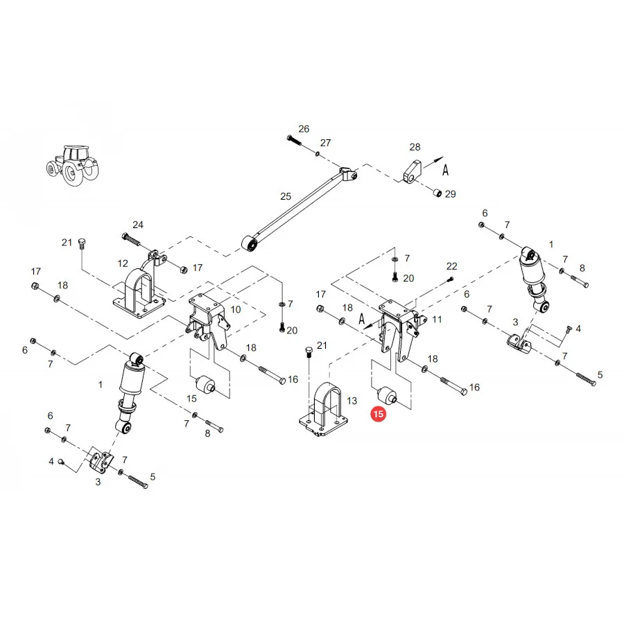 AGCO - H931502200040 - Gummibuchse für Kabinenfederung Fendt