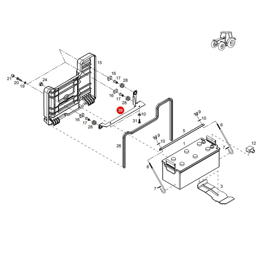 AGCO - H931901050020 - Batterieabdeckung Fendt