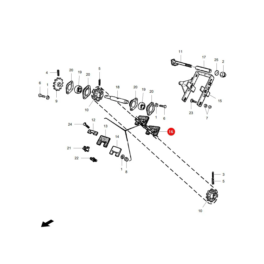 AGCO - LA321862400 - Ährenförderkette Massey Ferguson