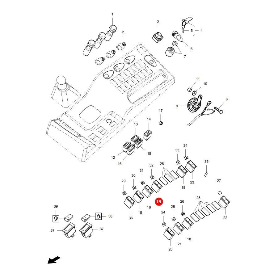 AGCO - LA321896800 - Schalter Massey Ferguson