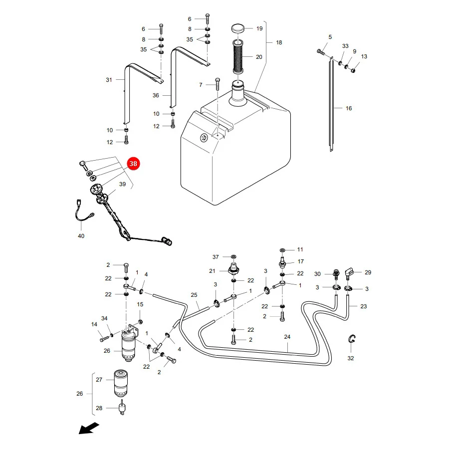 AGCO - LA322161800 - Massey Ferguson Kraftstoffstandsensor