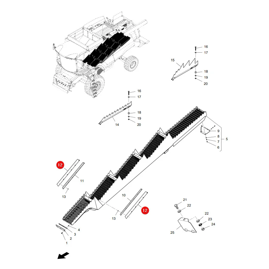 AGCO - LA322306250 - Strohschüttler-Dichtung Massey Ferguson