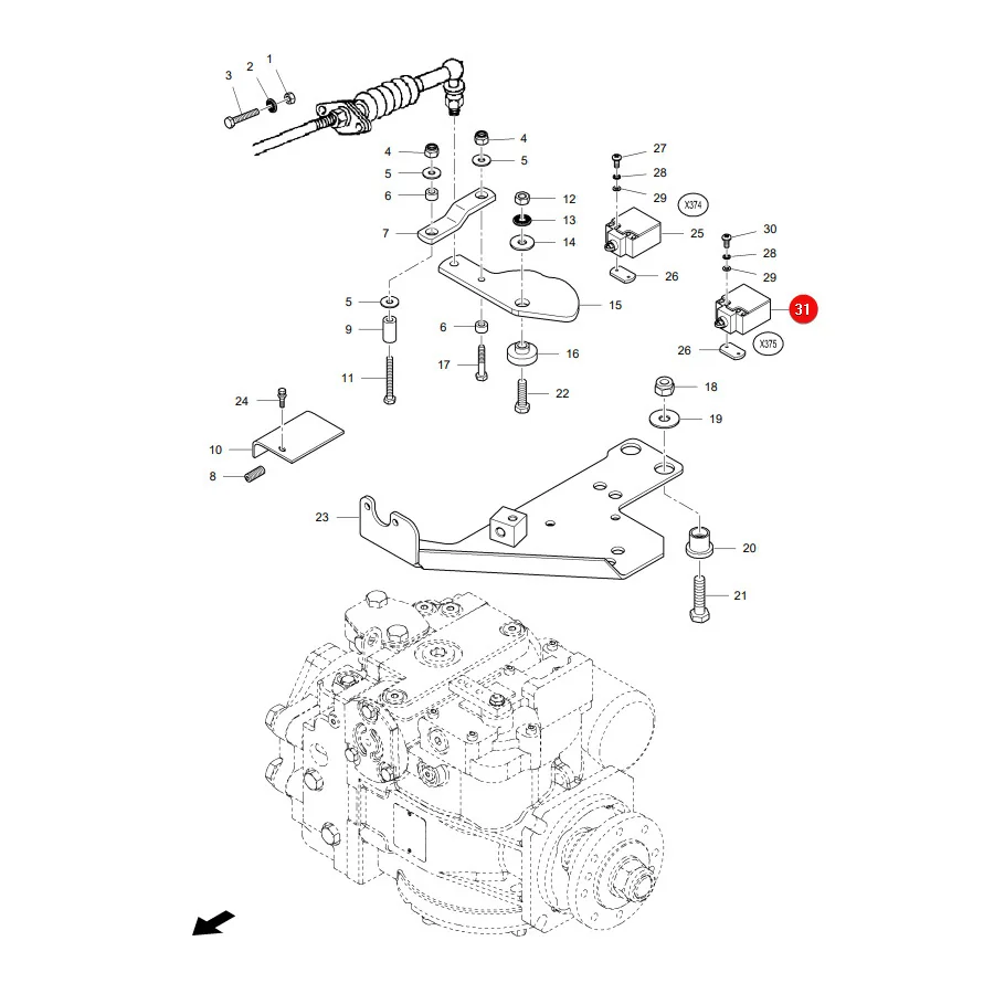 AGCO - LA322622500 - Massey Ferguson Hydrostatikpumpensensor