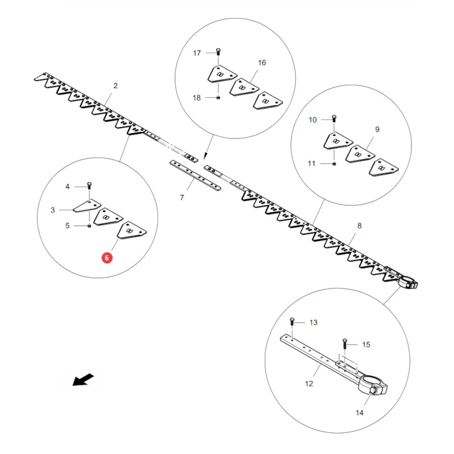 Agco - LA322702850 - Massey Ferguson Verdicktes Mähklingenmesser