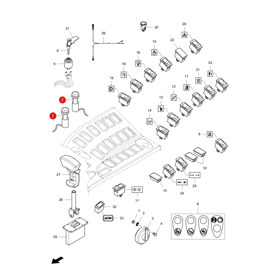 AGCO - LA322954400 - Massey Ferguson Elektroschalter
