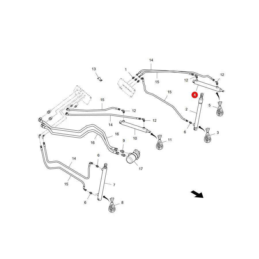 AGCO - LA323638900 - Hydraulikzylinder Massey Ferguson