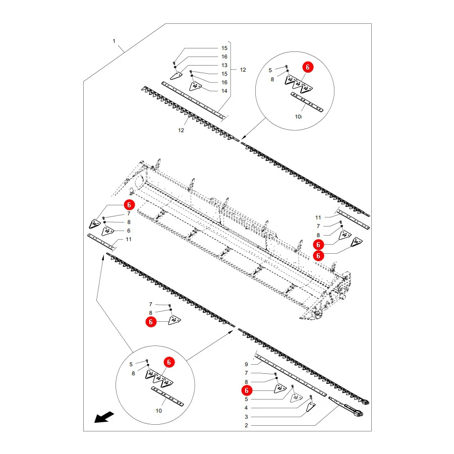 AGCO - LA327840145 - Feinrippen-Mähklinge Massey Ferguson
