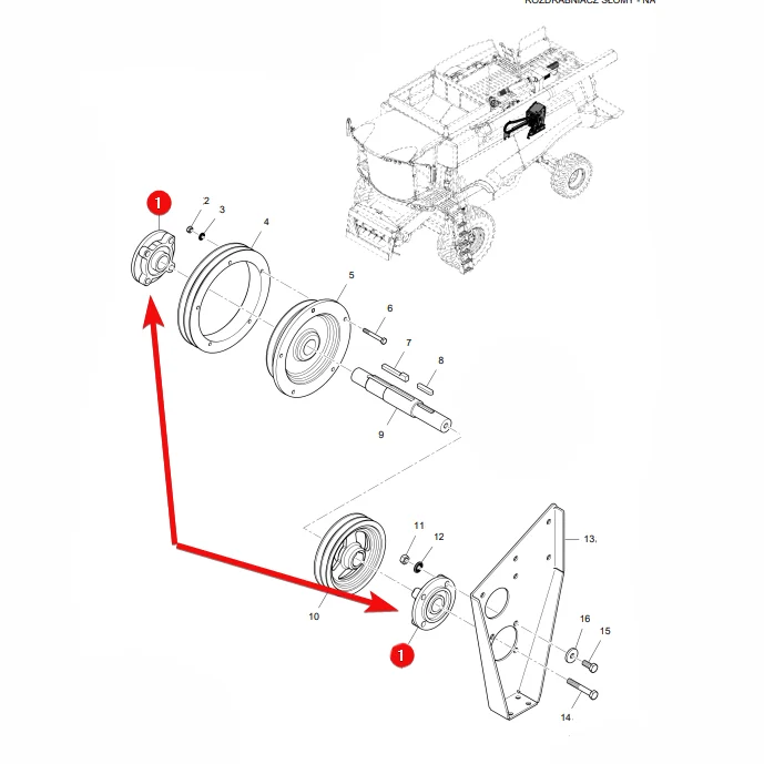 AGCO - LA340411142 - Gehäuse mit Lager für Strohhäcksler Massey Ferguson