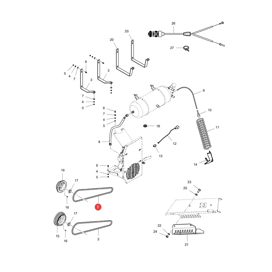 AGCO - LA340433151 - Keilriemen für Kompressorantrieb Massey Ferguson