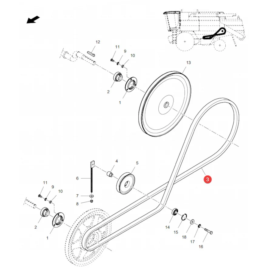 AGCO - LA340433474 - Keilriemen für Drescher Massey Ferguson