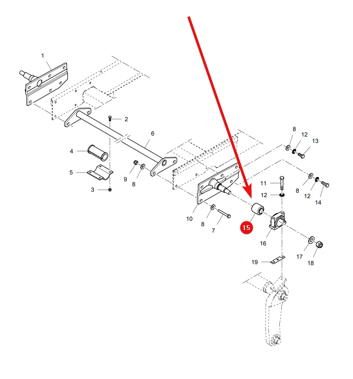 AGCO - LA340449022 - Metall-Gummi-Buchse für Siebaufhängung Massey Ferguson