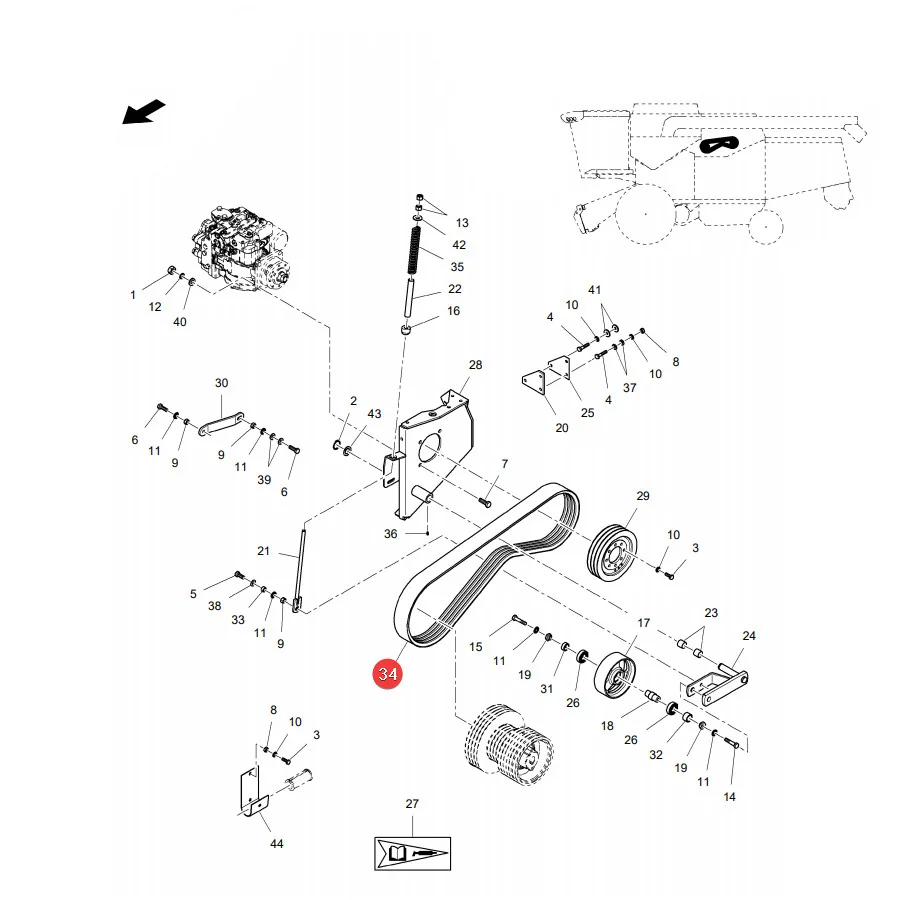 AGCO - LA344311228 - Massey Ferguson Keilriemen