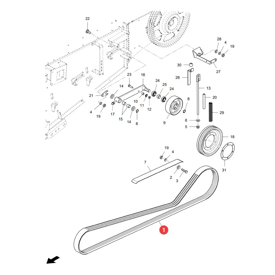 AGCO - LA344311230 - Massey Ferguson Mehrrippen-Keilriemen