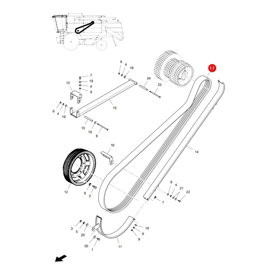 AGCO - LA344311318 -  Massey Ferguson Keilriemen