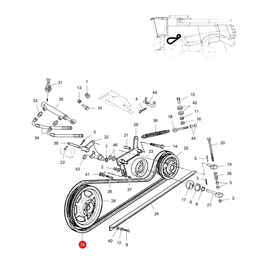 AGCO - LA344312128 - Massey Ferguson Förderband-Keilriemen