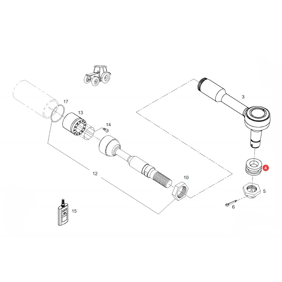 AGCO - U931303710000 - Fendt Lenkstange Gummimantel