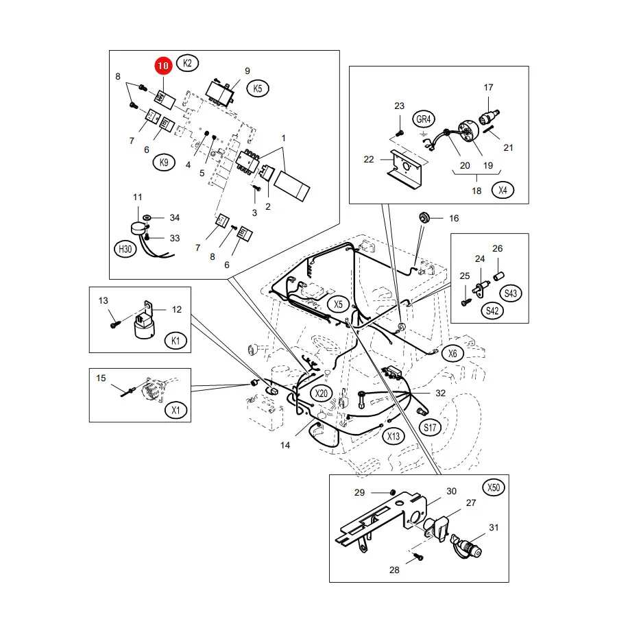 AGCO - V34292500 - Elektrisches Relais Massey Ferguson