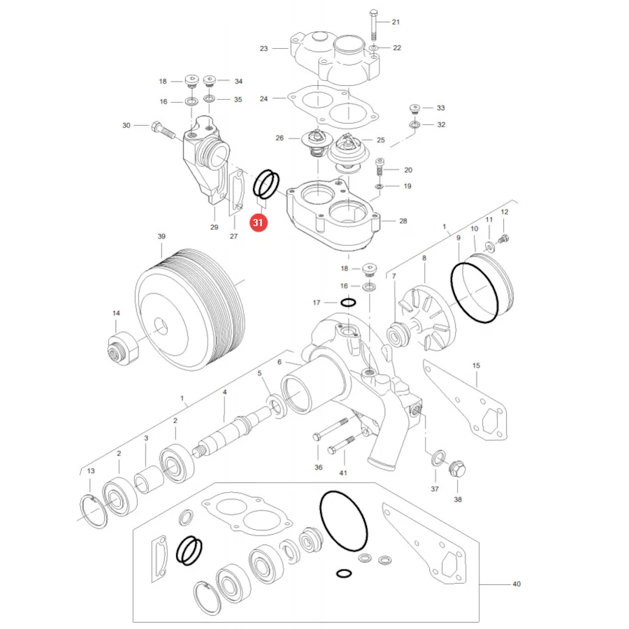 AGCO - V614604958 - Massey Ferguson Thermostat-O-Ring