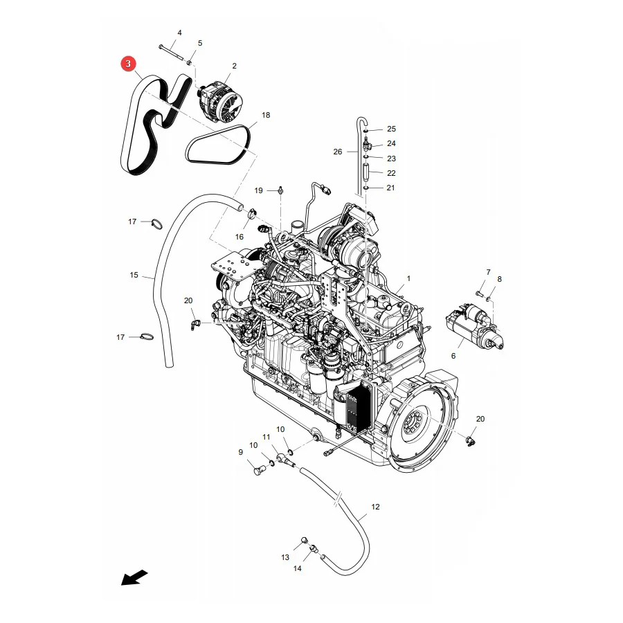 AGCO - V685121815 - Massey Ferguson Mehrrippenriemen
