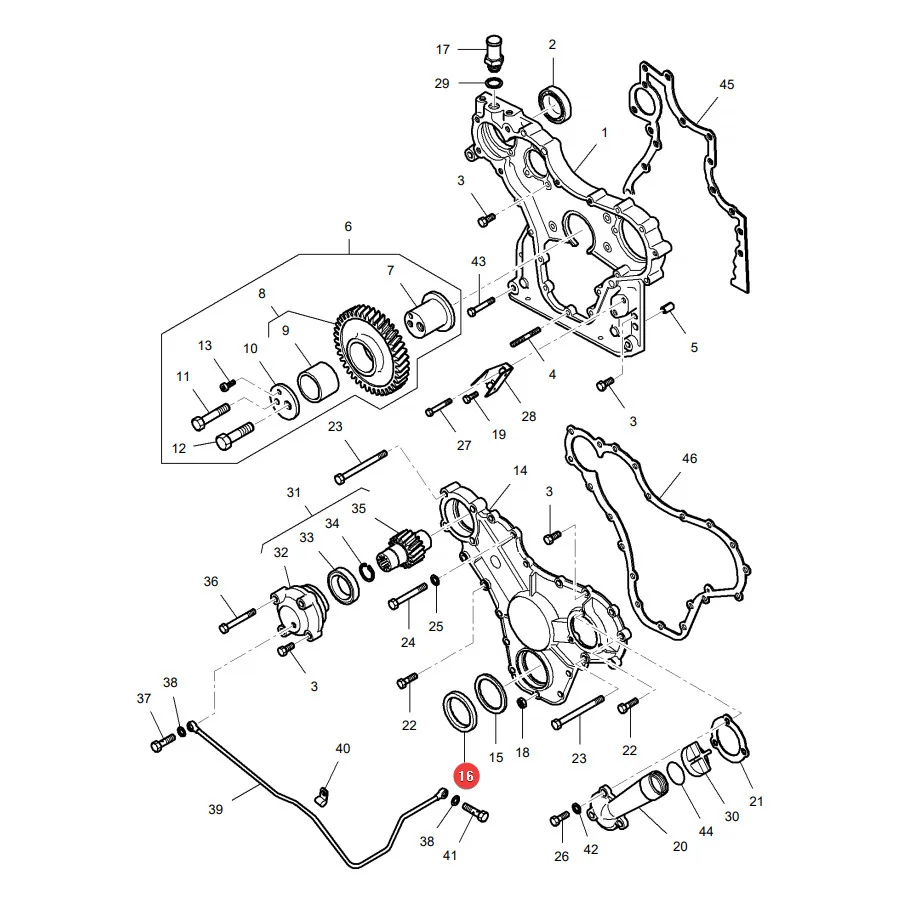 AGCO - V836673387 - Massey Ferguson Steuergehäusedichtung