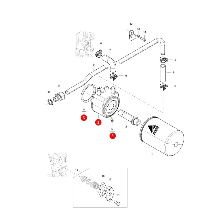 AGCO - V836684121 - Massey Ferguson Ölkühler