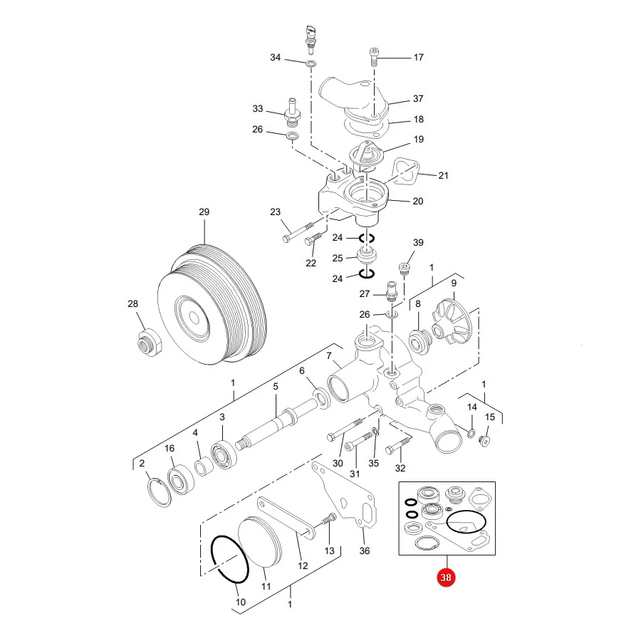 AGCO - V836762631 - Massey Ferguson Wasserpumpen-Reparatursatz