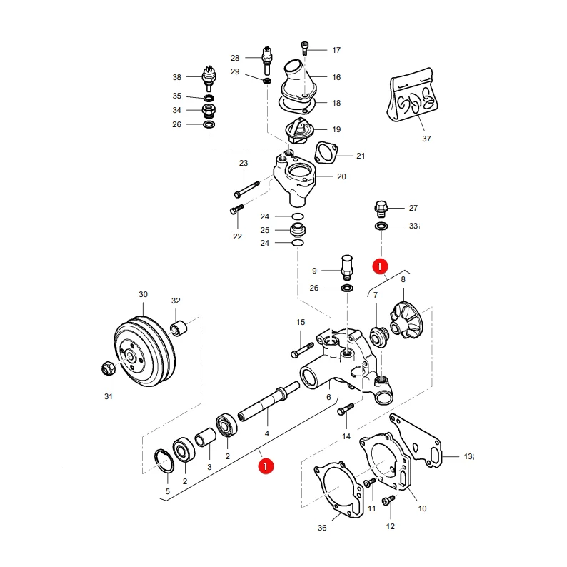 AGCO - V836764206 - Massey Ferguson Wasserpumpe ohne Riemenscheibe