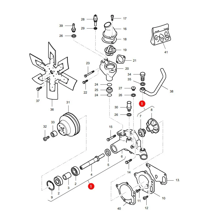AGCO - V836764215 - Massey Ferguson Wasserpumpe ohne Riemenscheibe
