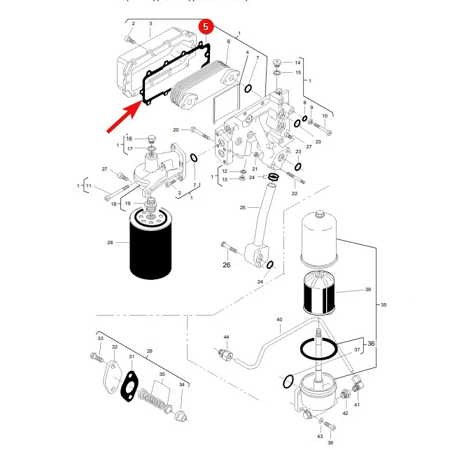 AGCO - V836855520 - Motoröldichtung Kühler Massey Ferguson